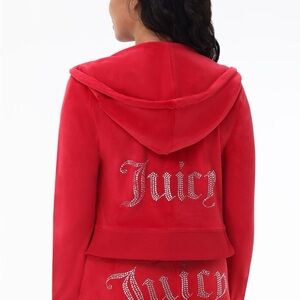 Juicy Couture Red OG Bling Velour Matching Set